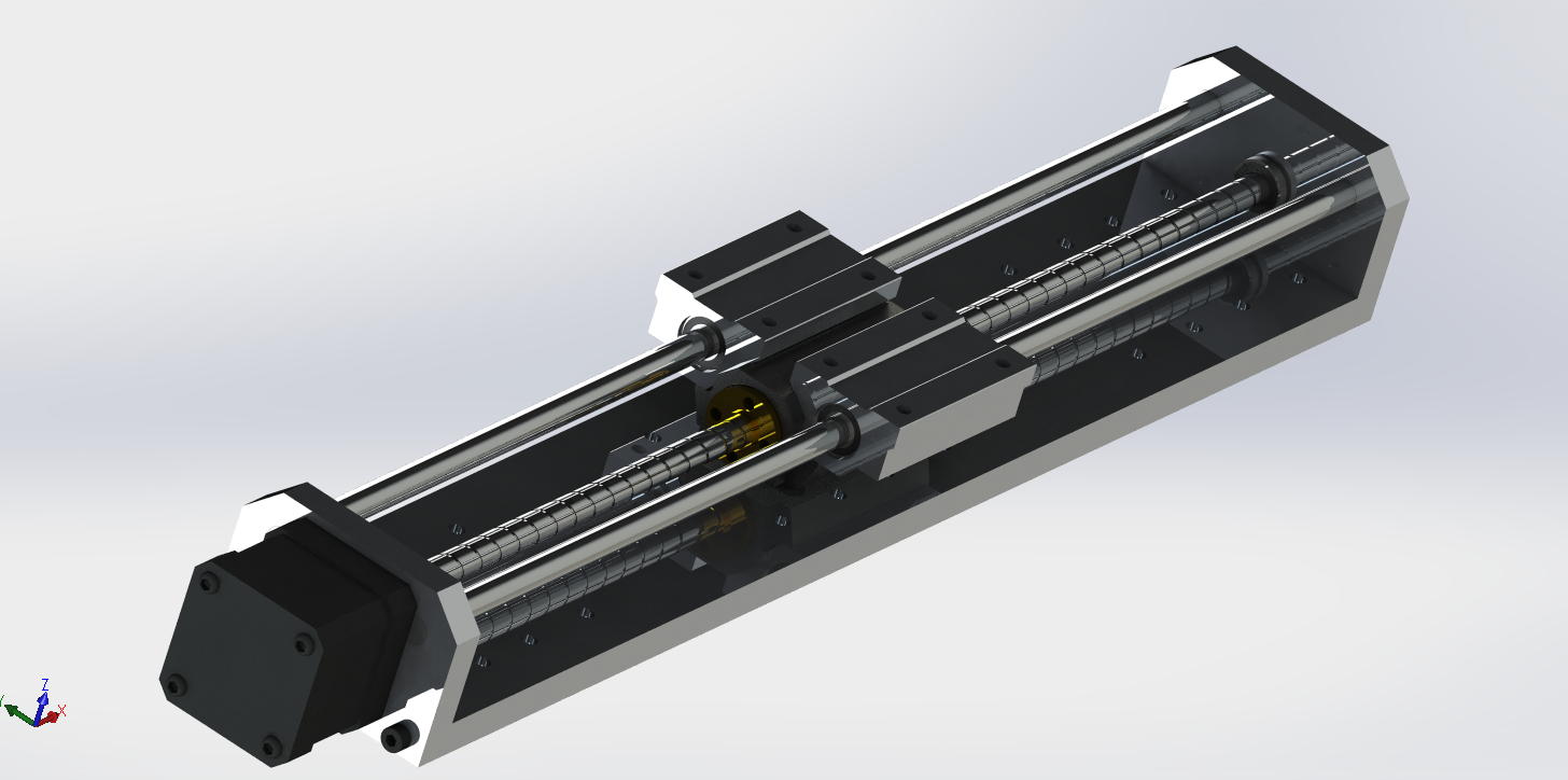 滚珠丝杆 直线模组 机械素材3D图纸自动化设备solidworks模型